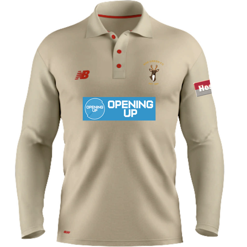 Roe Green CC New Balance LS Cricket Shirt (Angora)