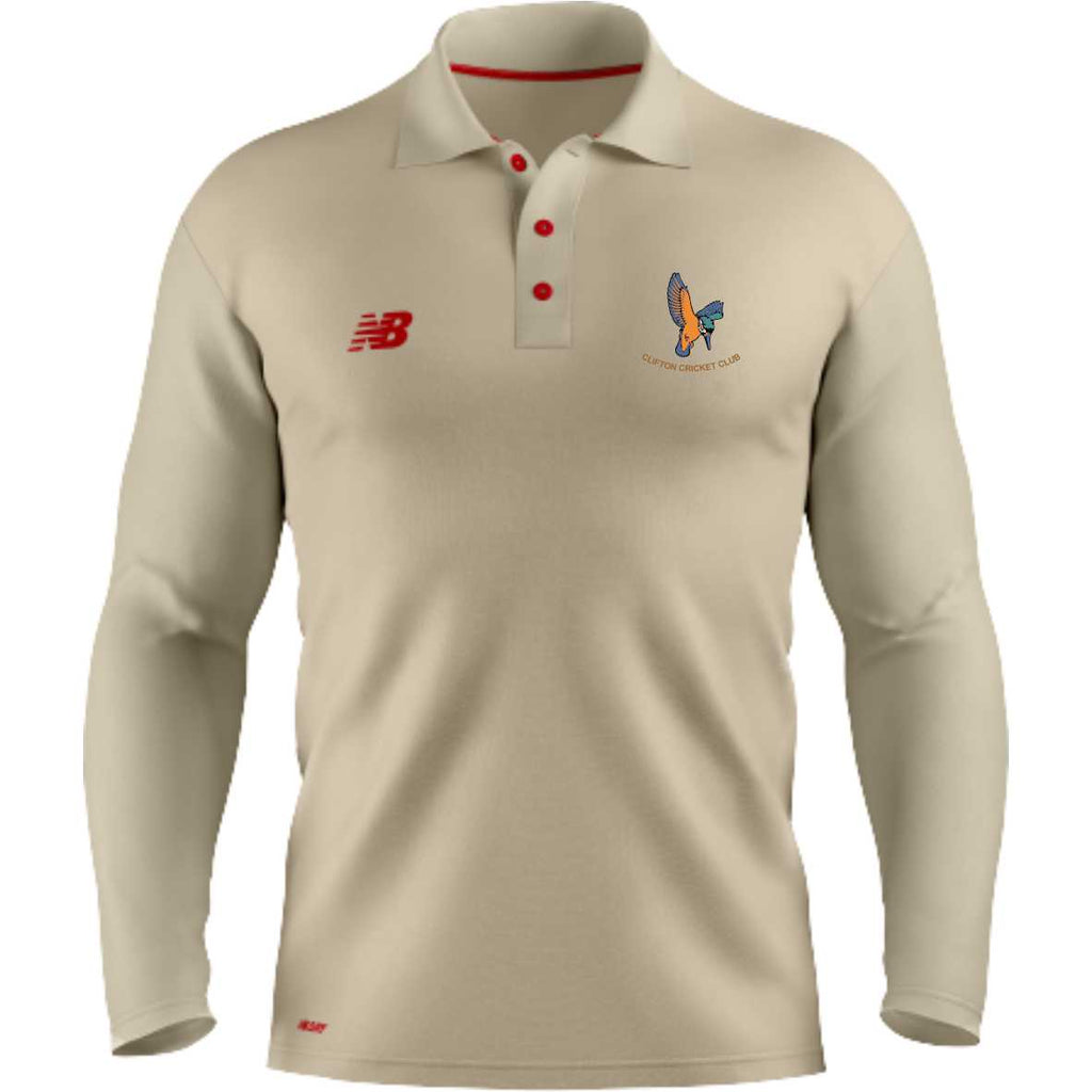 Clifton CC New Balance LS Cricket Shirt (Angora)