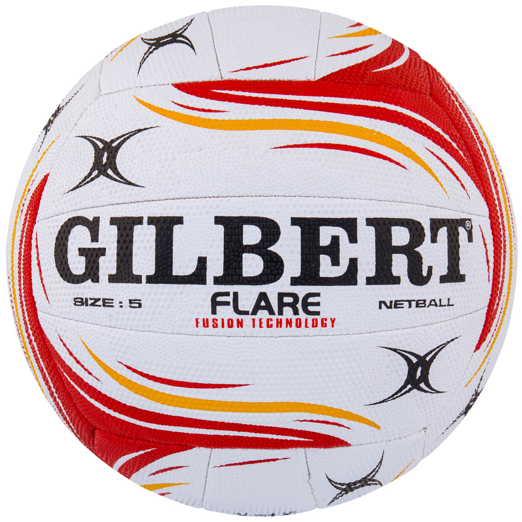Gilbert Flare Netball Matchball (White/Red/Orange)