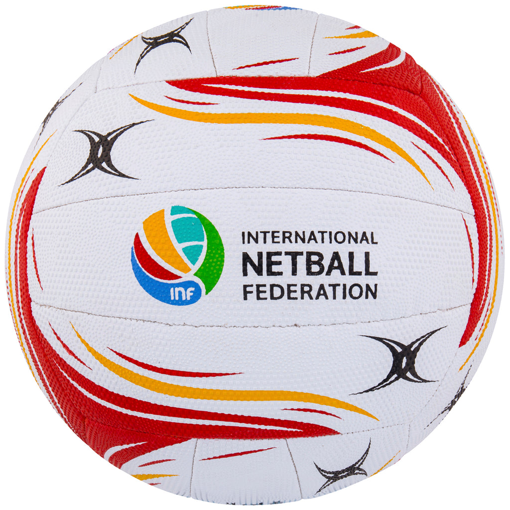 Gilbert Flare Netball Matchball (White/Red/Orange)