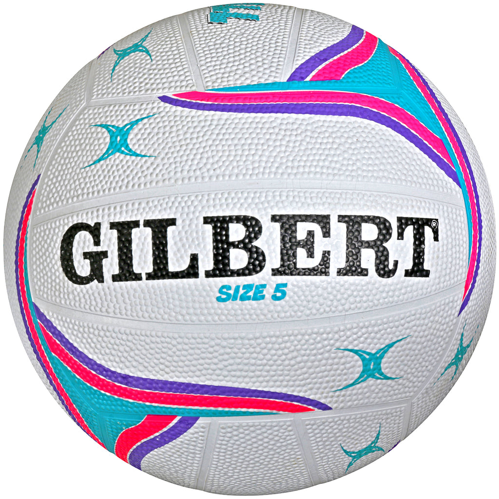 Gilbert Apt Netball Training Ball (White/Purple)