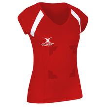 Load image into Gallery viewer, Gilbert Helix II Netball Match Top With Hook &amp; Loop (Red)