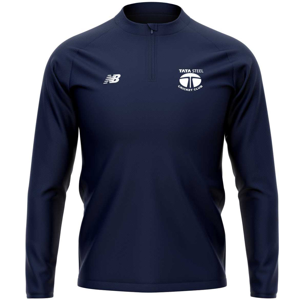 Tata Steel CC New Balance Teamwear Slim Fit Training 1/4 Zip Knitted Midlayer (Navy)