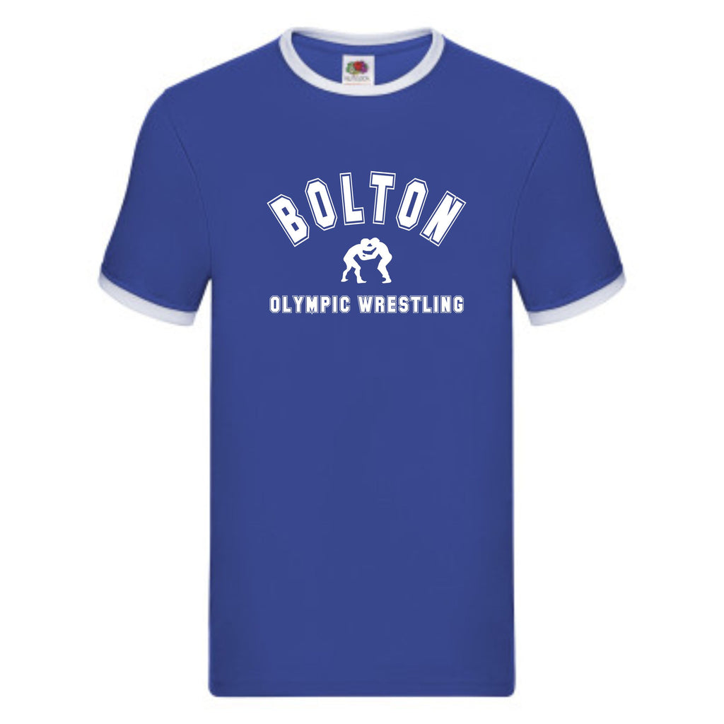 Bolton Olympic Wrestling Club Ringer T-Shirt (Royal Blue)